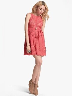 Free People Rocco Lace Mini Dress Size 8 Open Back